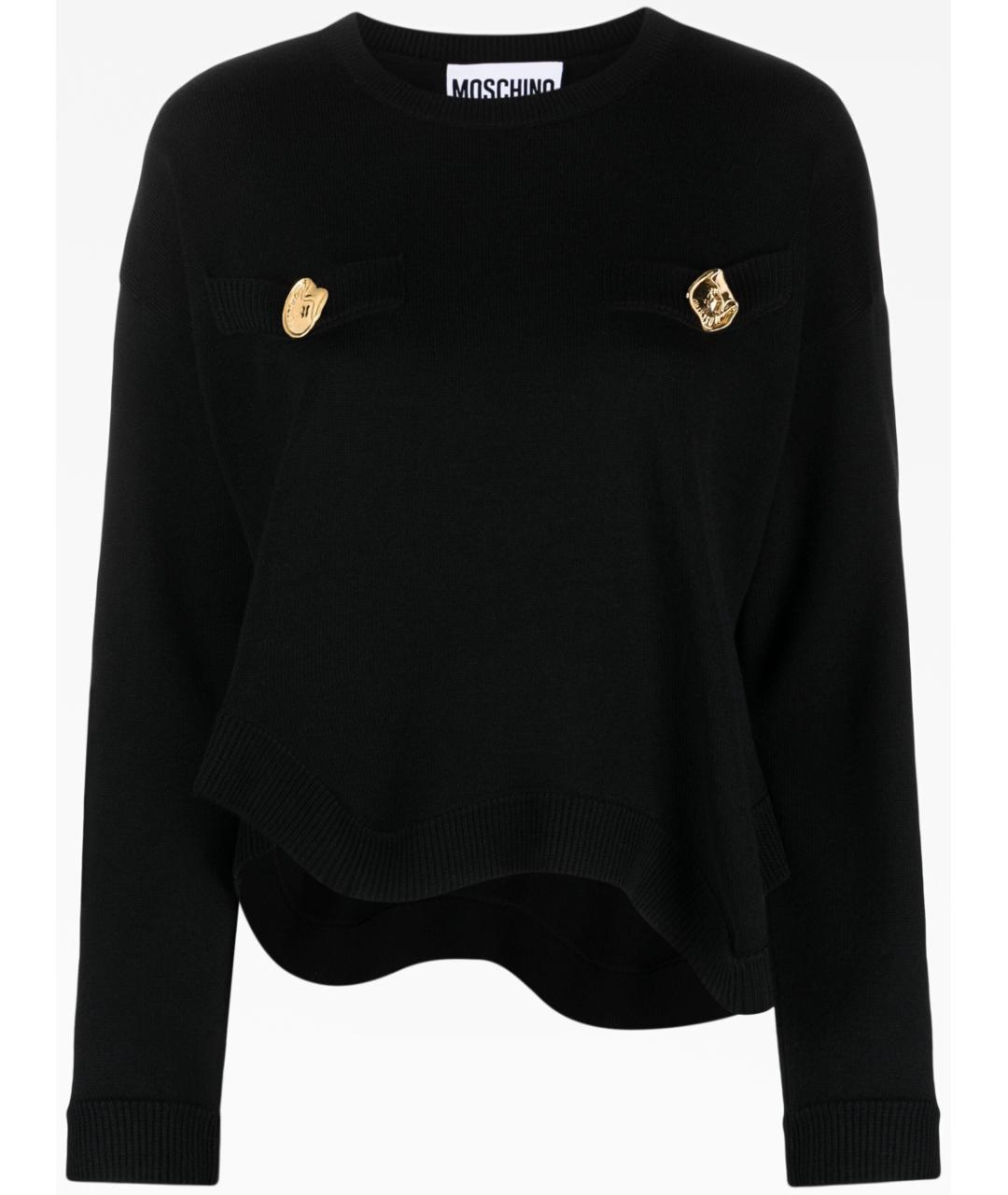 MOSCHINO Черный шерстяной джемпер / свитер, фото 1