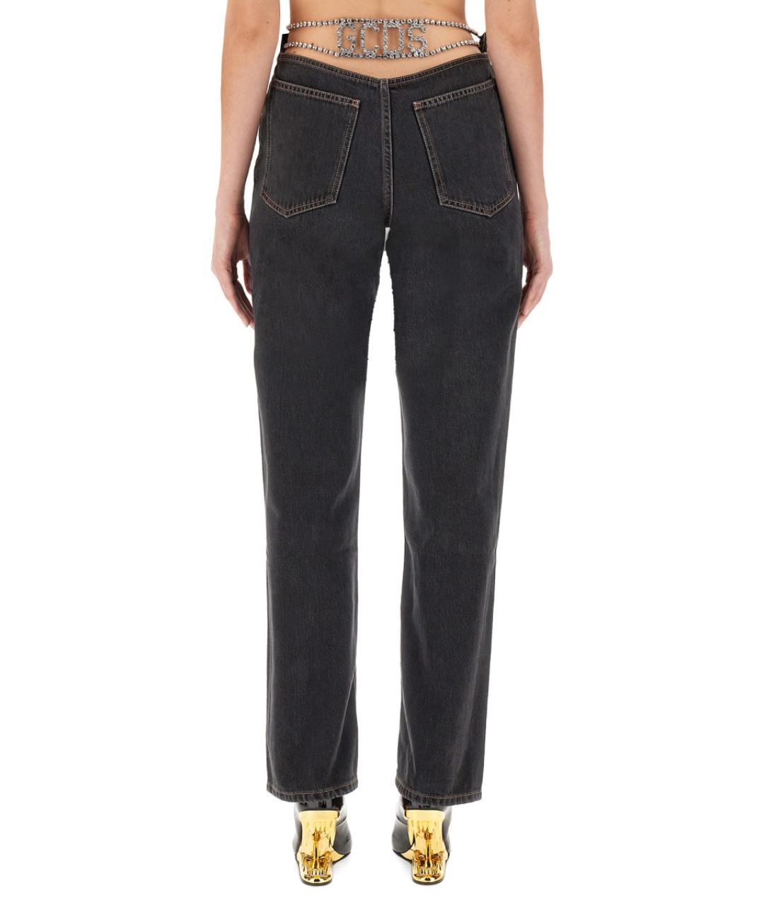 GCDS Черные хлопковые прямые джинсы, фото 3
