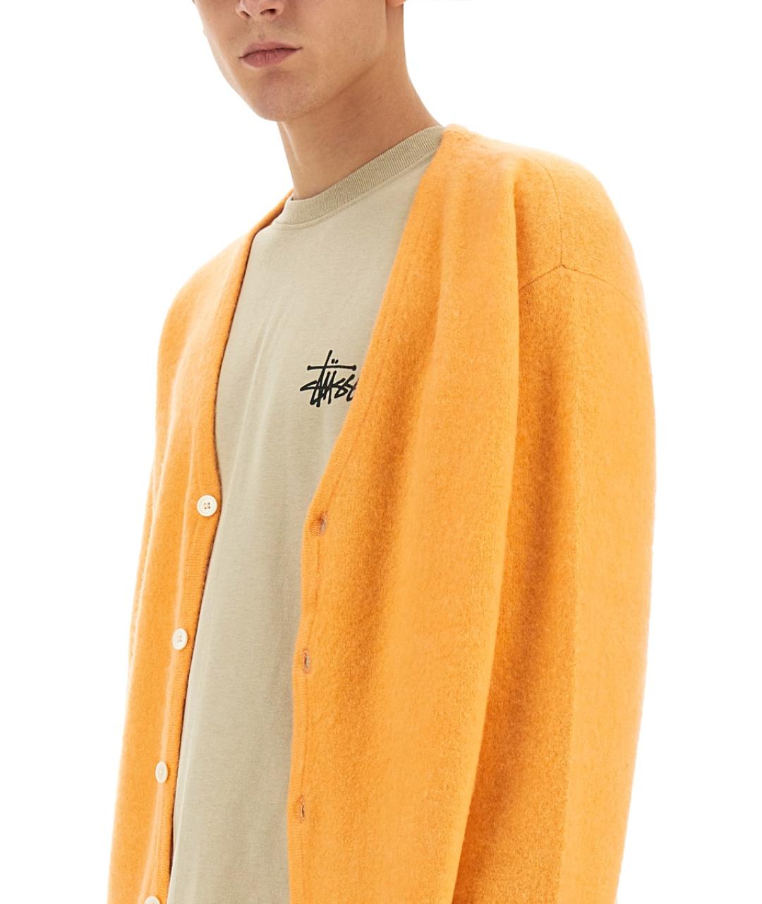 STUSSY Оранжевый шерстяной кардиган, фото 4