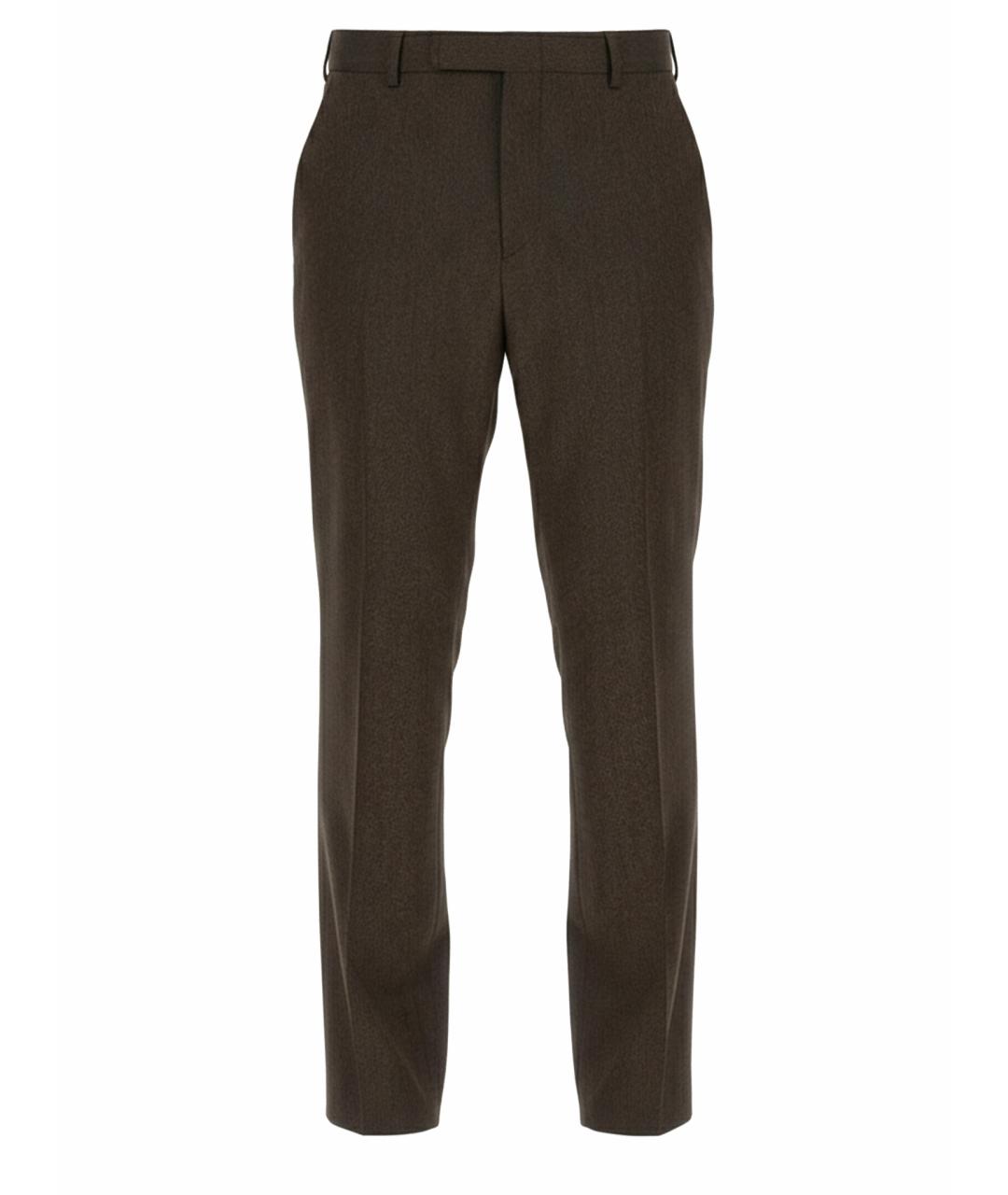 BRIONI Коричневые шерстяные классические брюки, фото 1