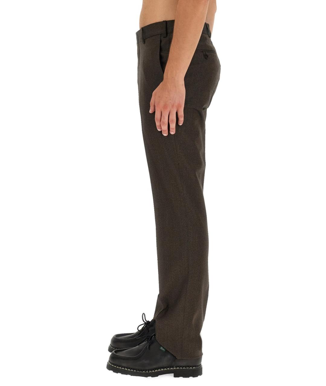 BRIONI Коричневые шерстяные классические брюки, фото 3