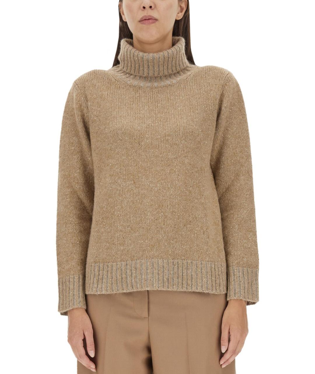 FABIANA FILIPPI Бежевый шерстяной джемпер / свитер, фото 2