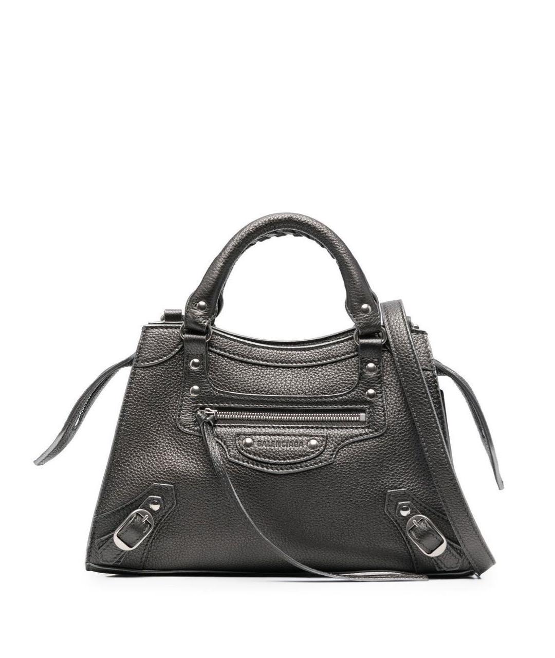BALENCIAGA Серая кожаная сумка через плечо, фото 1