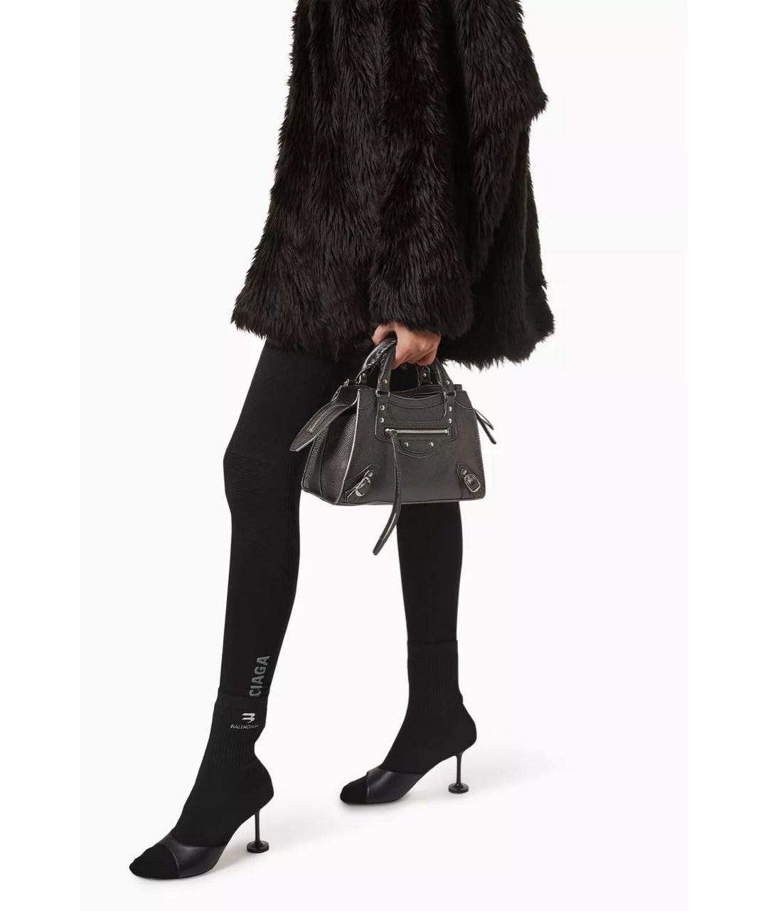 BALENCIAGA Серая кожаная сумка через плечо, фото 2