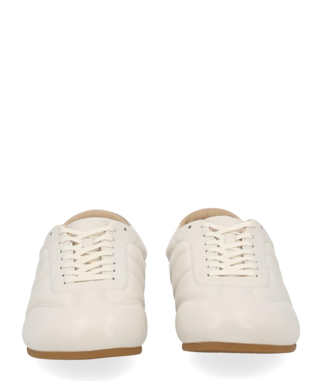 LEMAIRE Бежевые кожаные низкие кроссовки / кеды, фото 6