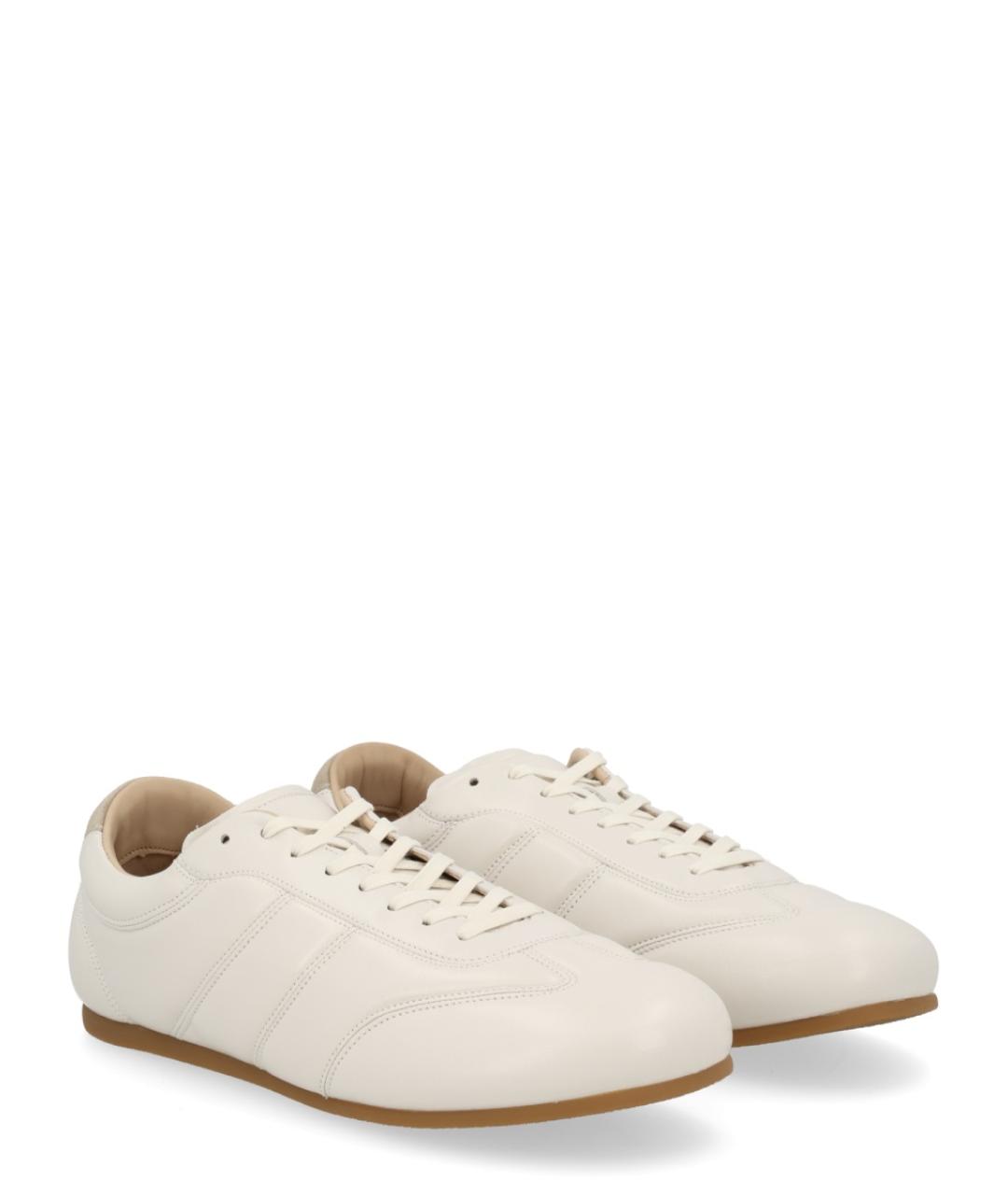 LEMAIRE Бежевые кожаные низкие кроссовки / кеды, фото 2