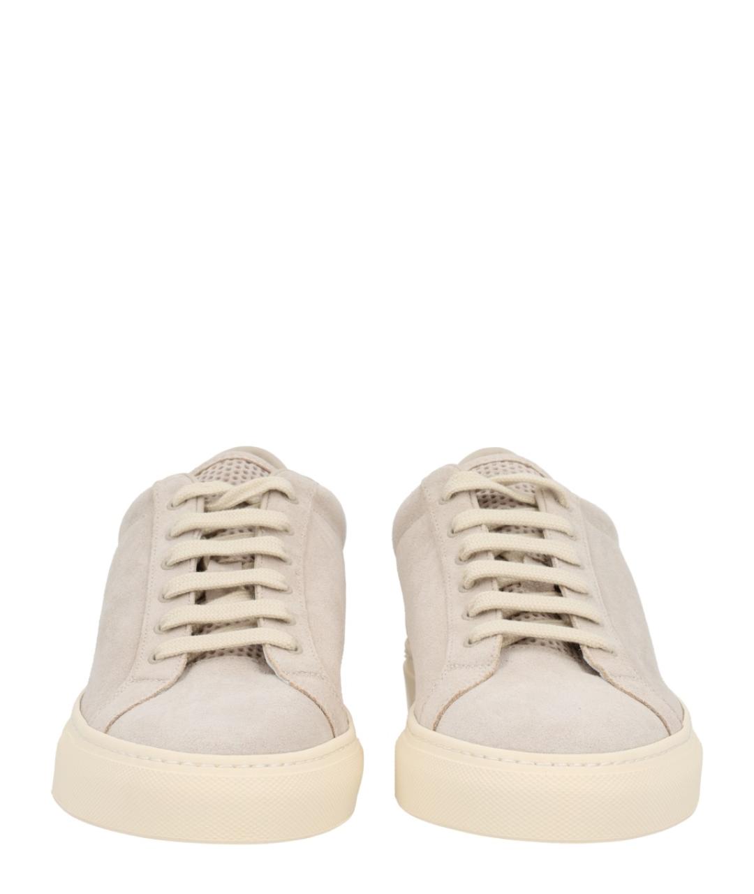 COMMON PROJECTS Бежевые кожаные низкие кроссовки / кеды, фото 3