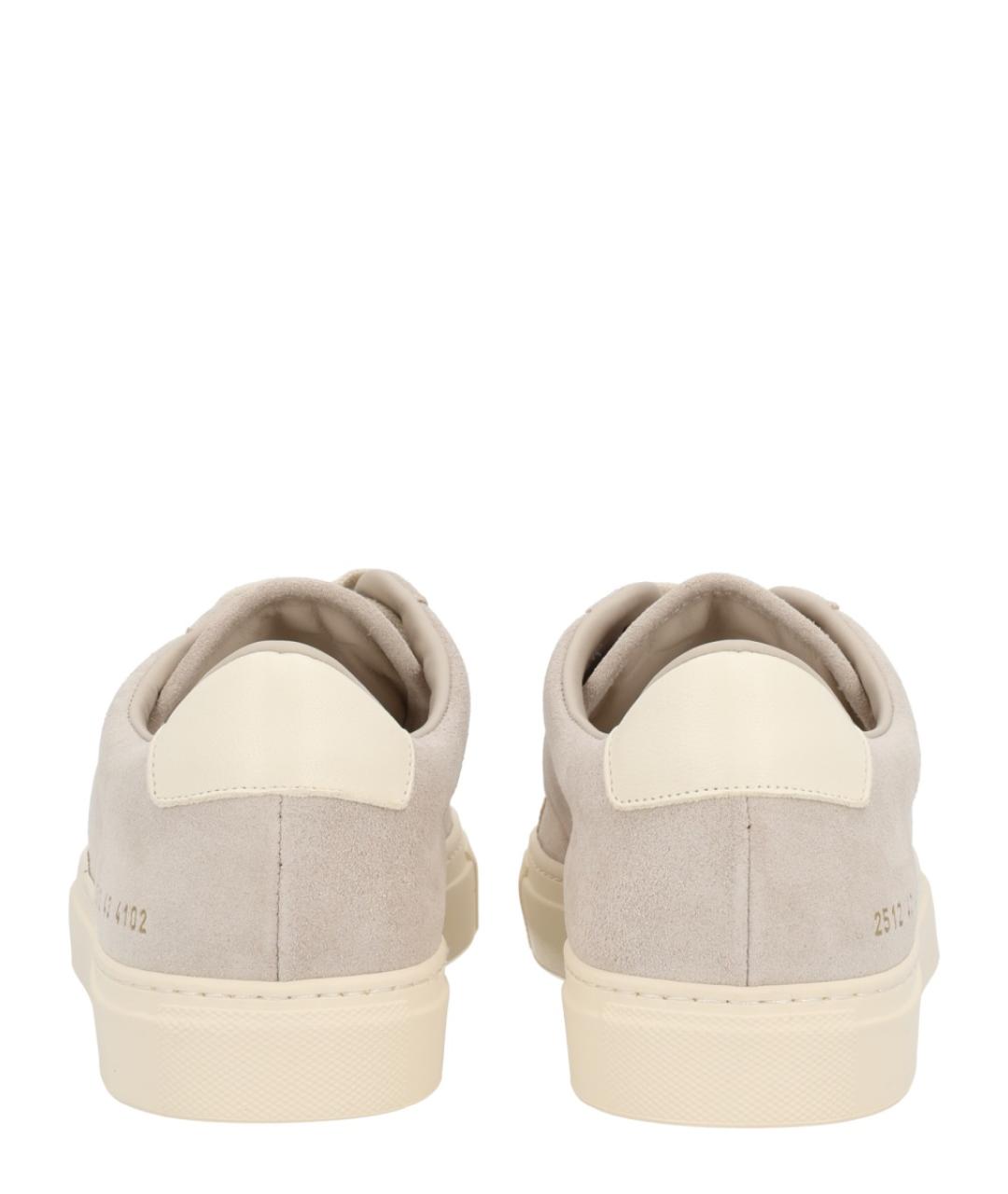 COMMON PROJECTS Бежевые кожаные низкие кроссовки / кеды, фото 4