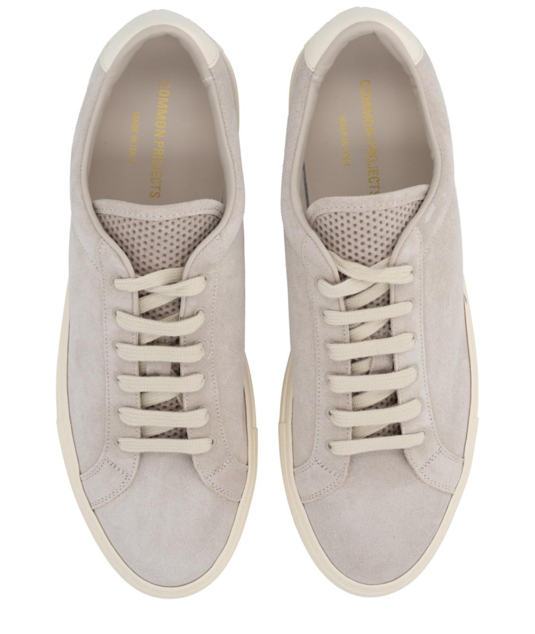 COMMON PROJECTS Бежевые кожаные низкие кроссовки / кеды, фото 5