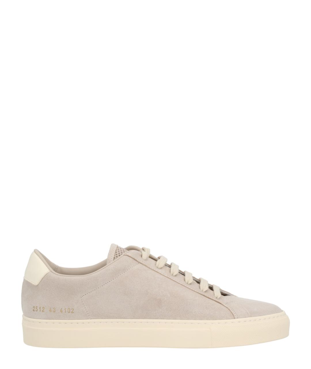 COMMON PROJECTS Бежевые кожаные низкие кроссовки / кеды, фото 1