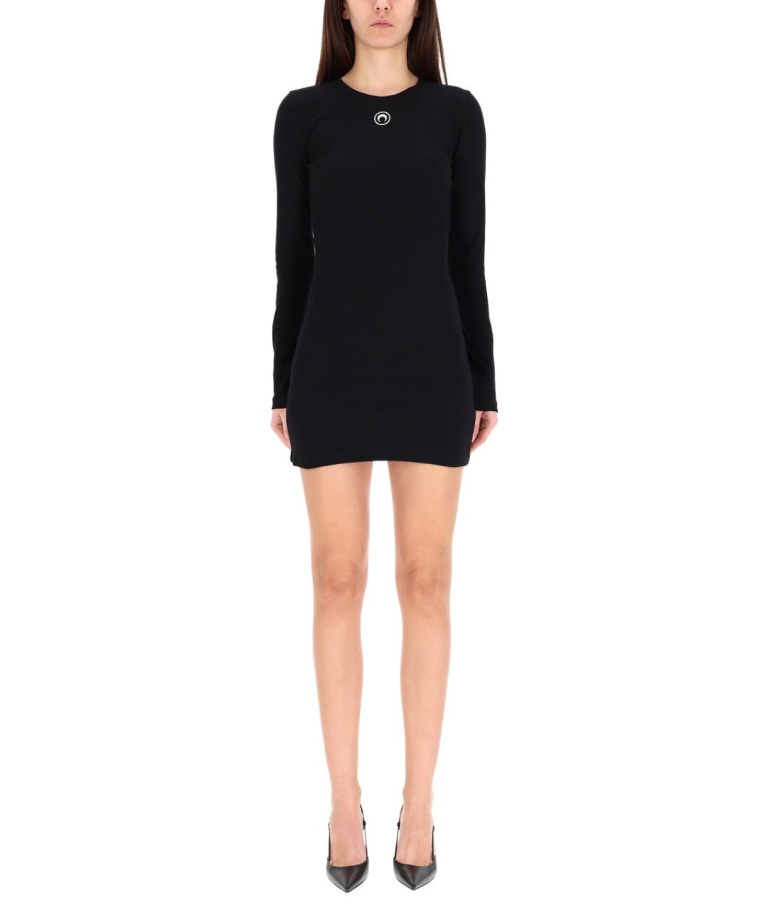 MARINE SERRE Черное хлопковое повседневное платье, фото 4