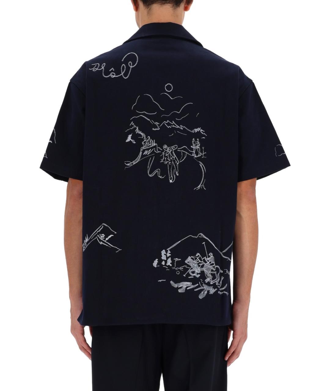 Drole de Monsieur Синяя хлопковая кэжуал рубашка, фото 3