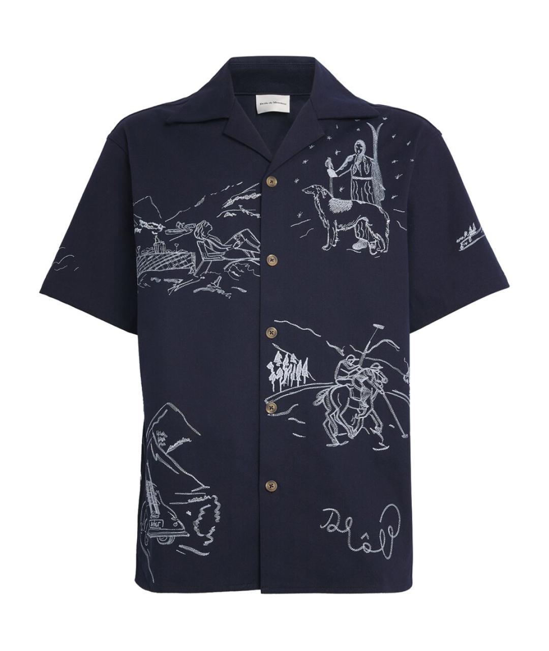 Drole de Monsieur Синяя хлопковая кэжуал рубашка, фото 1