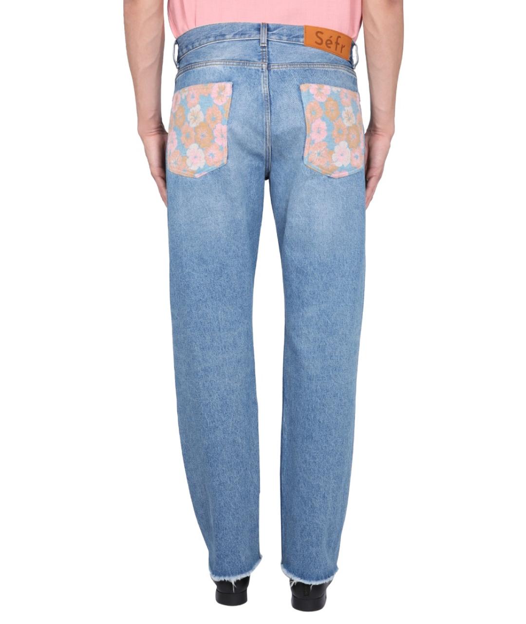 SEFR Голубые хлопковые прямые джинсы, фото 4