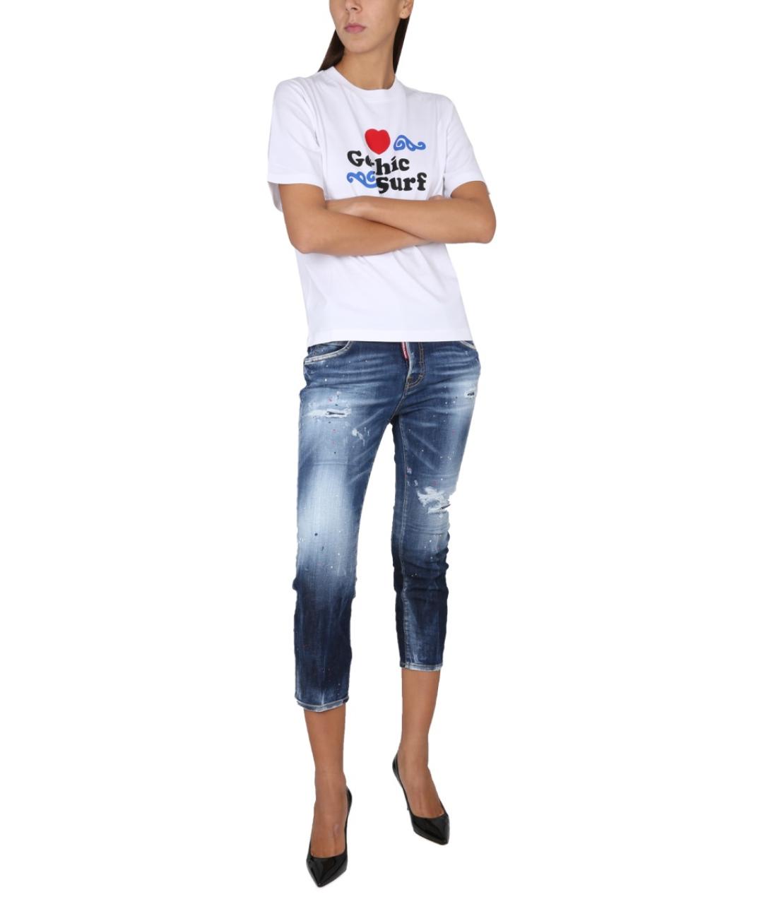 DSQUARED2 Белая хлопковая футболка, фото 2