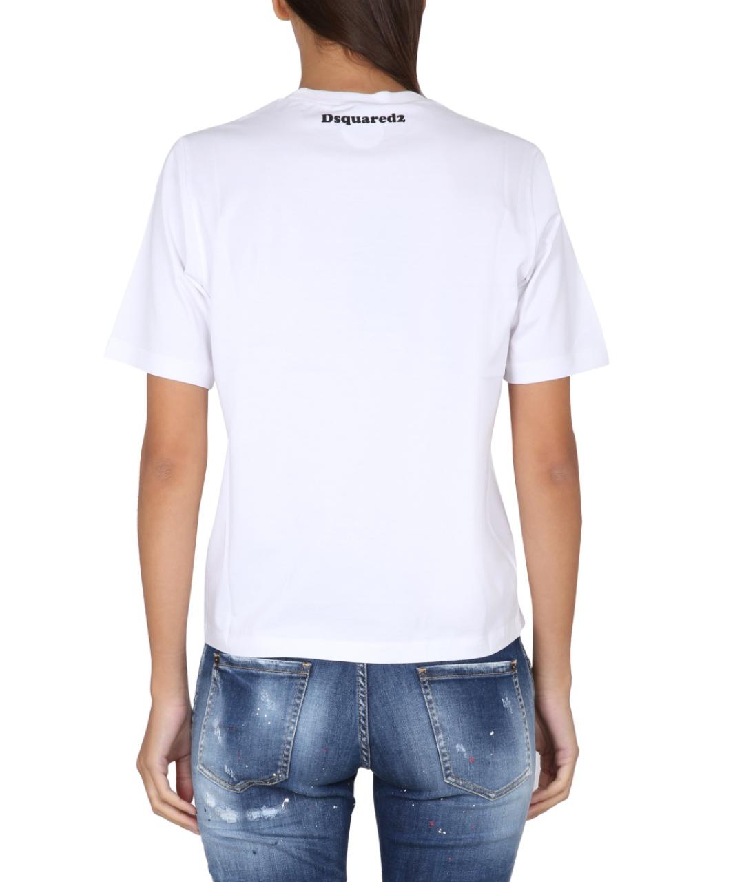 DSQUARED2 Белая хлопковая футболка, фото 3