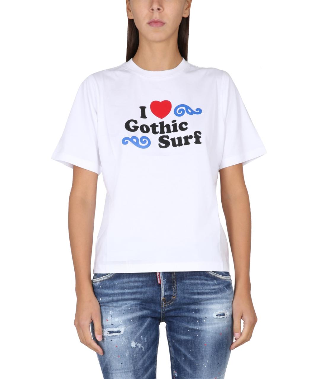 DSQUARED2 Белая хлопковая футболка, фото 5