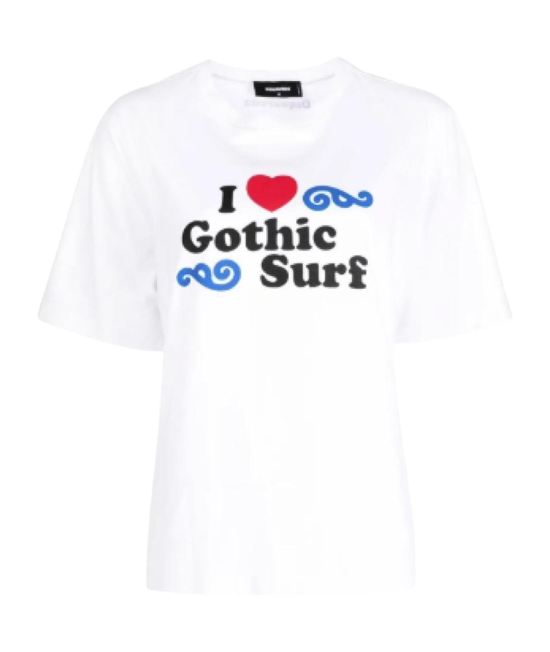 DSQUARED2 Белая хлопковая футболка, фото 1