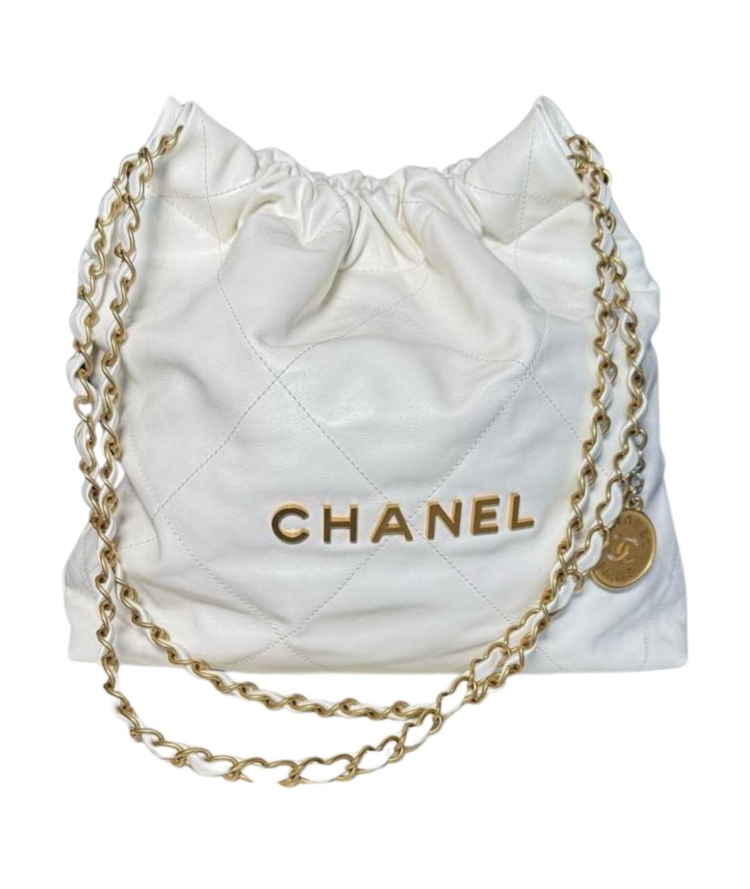 CHANEL Белая кожаная сумка через плечо, фото 1