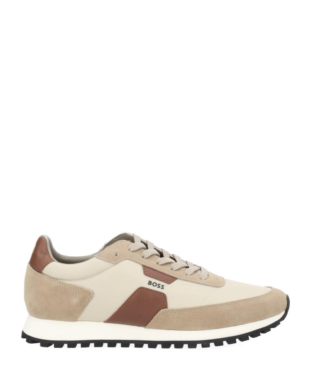 HUGO BOSS Коричневые синтетические низкие кроссовки / кеды, фото 1