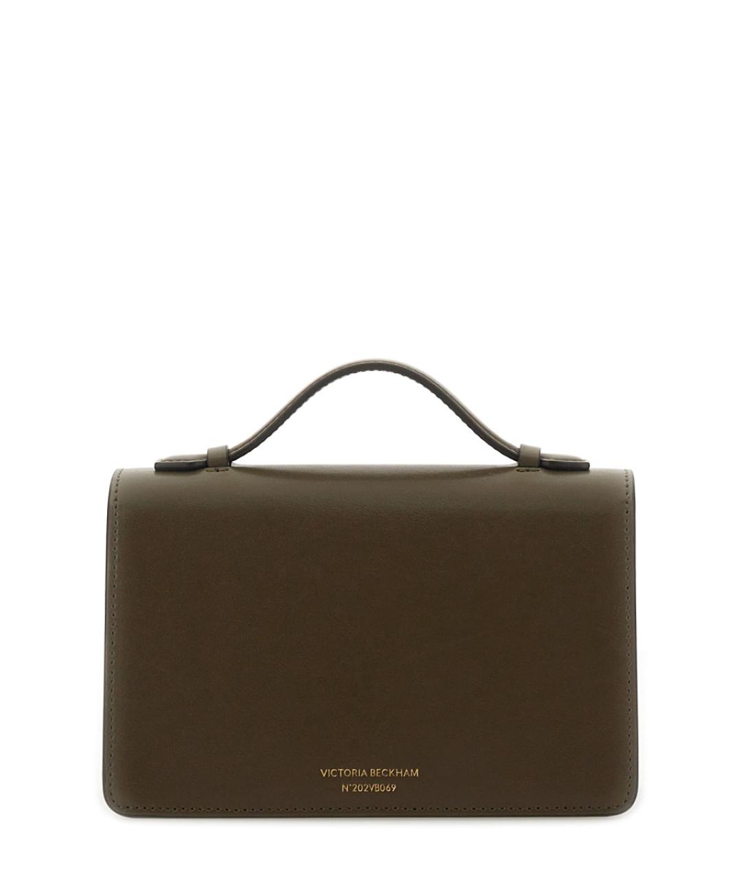 VICTORIA BECKHAM Коричневая кожаная сумка с короткими ручками, фото 2