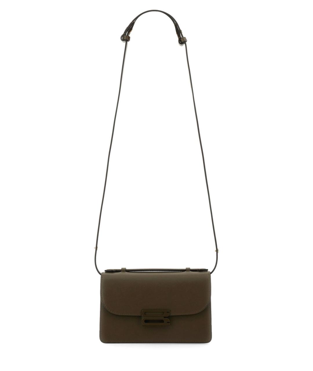 VICTORIA BECKHAM Коричневая кожаная сумка с короткими ручками, фото 3