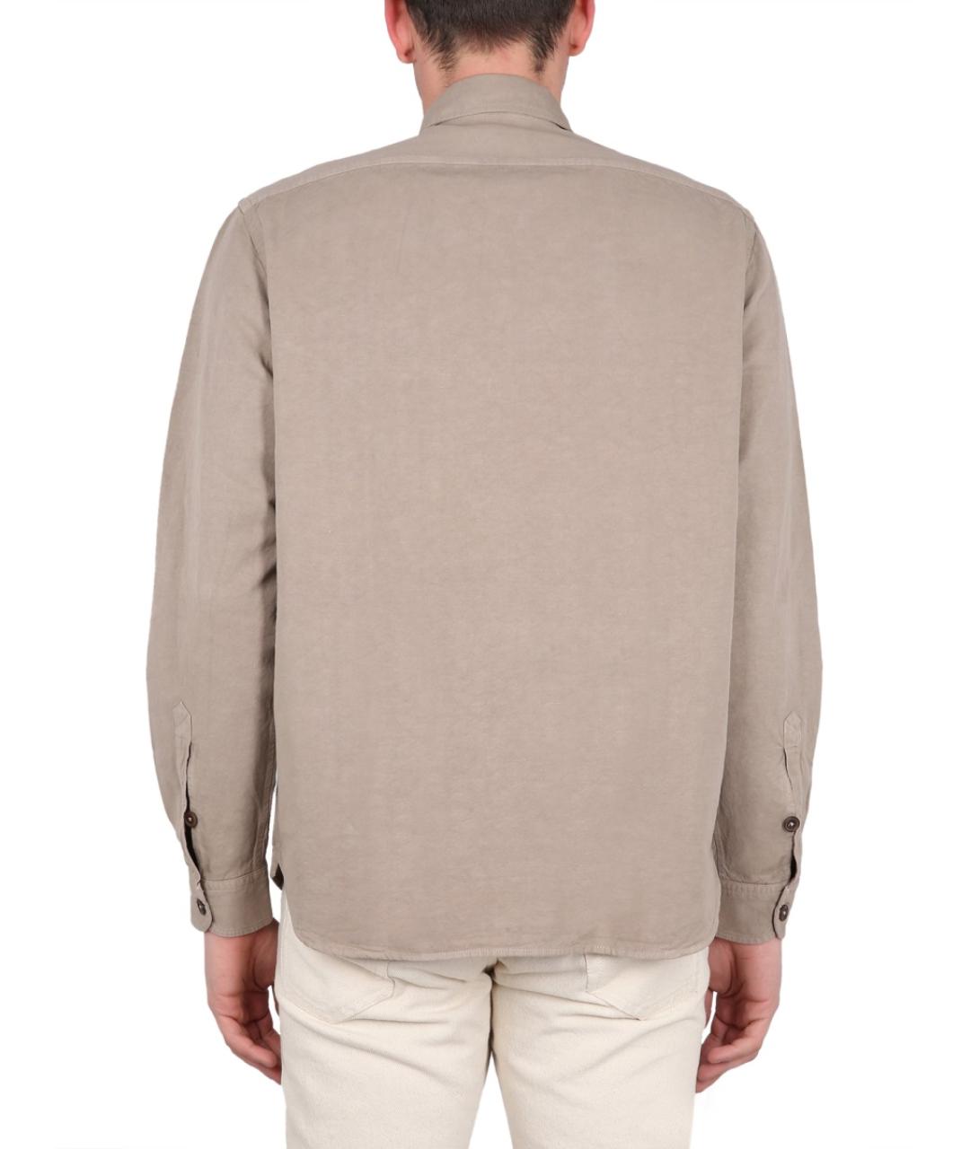 FAY Коричневая хлопковая кэжуал рубашка, фото 3