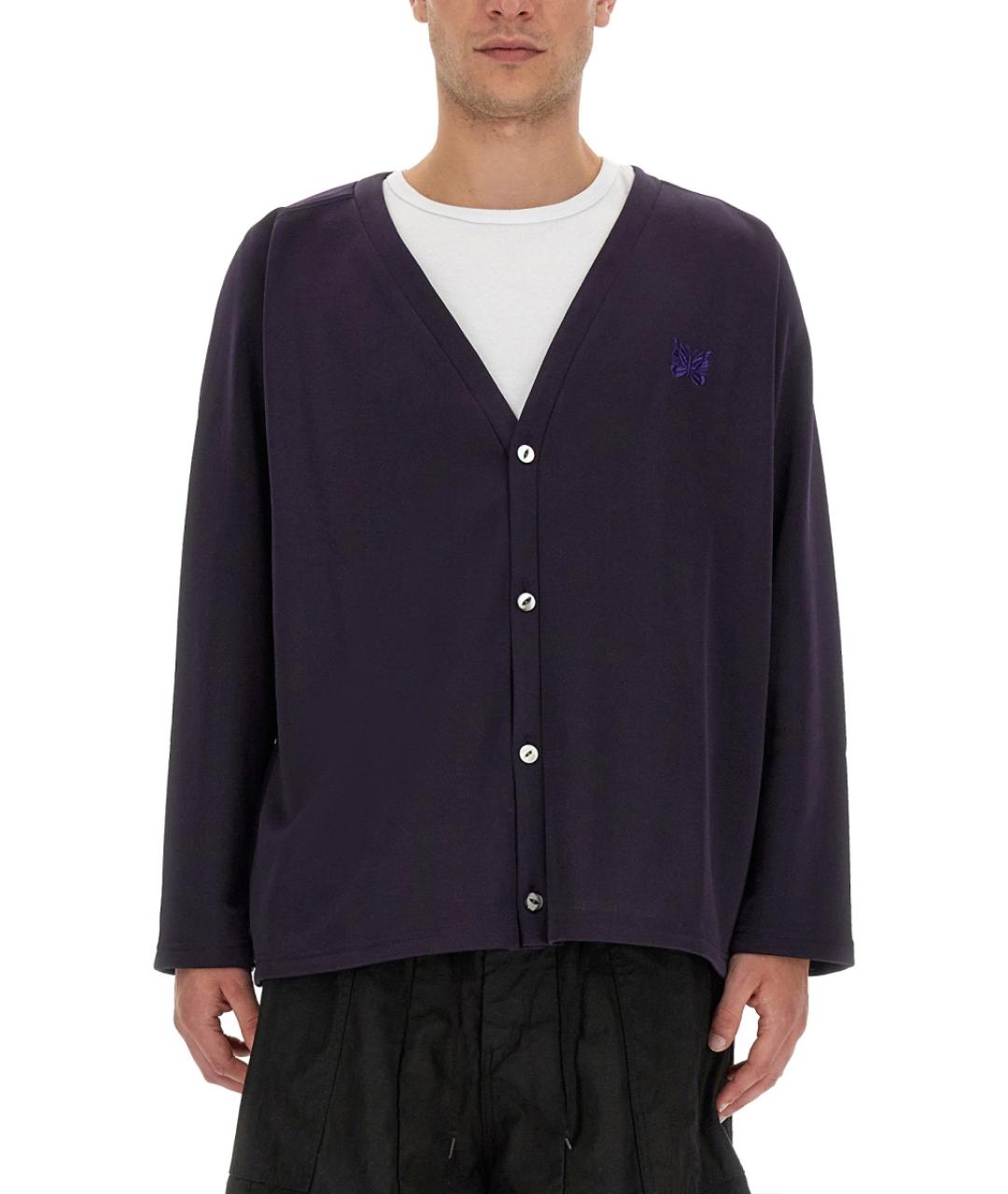 NEEDLES Фиолетовый полиэстеровый кардиган, фото 5