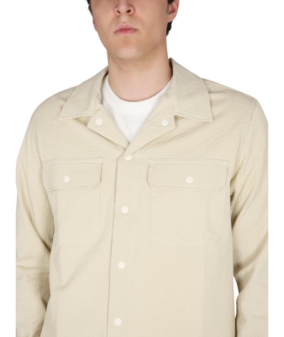 HOWLIN Бежевая хлопковая кэжуал рубашка, фото 4