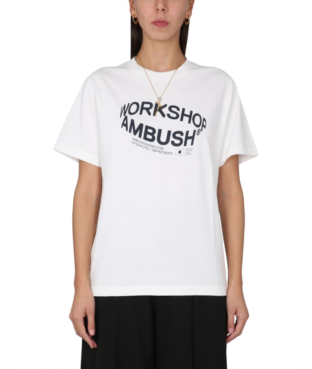 AMBUSH Белая хлопковая футболка, фото 2