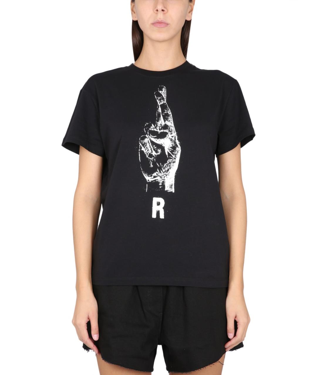 RAF SIMONS Черная хлопковая футболка, фото 2