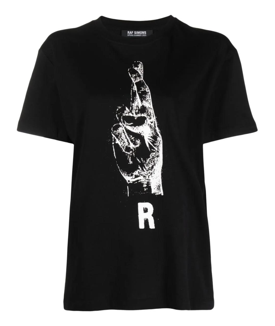 RAF SIMONS Черная хлопковая футболка, фото 1