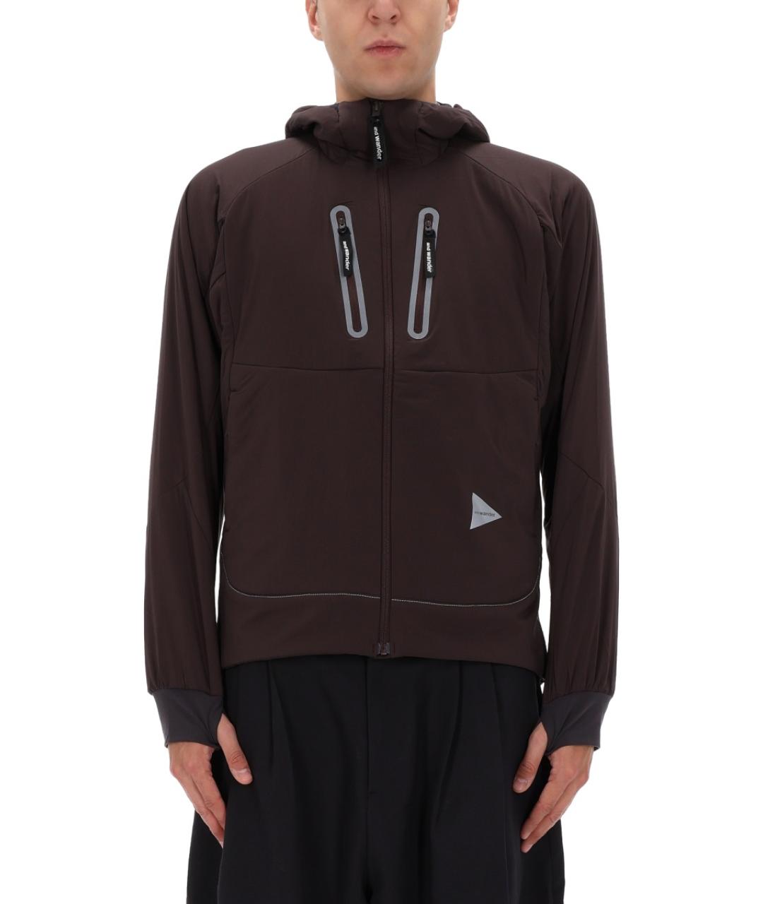 AND WANDER Бордовая полиэстеровая куртка, фото 2