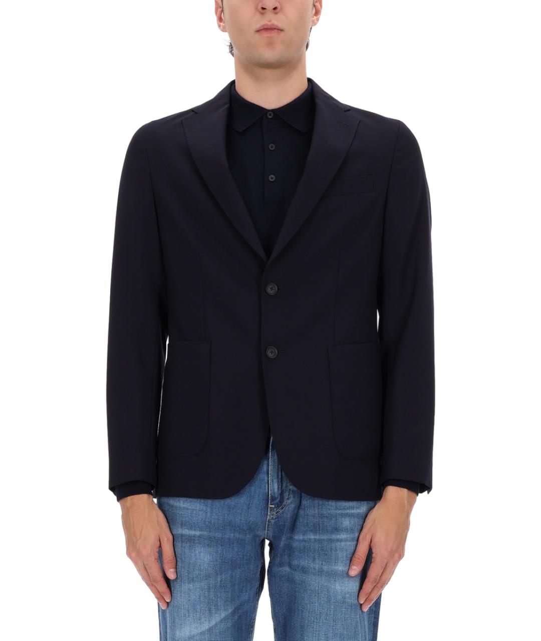 HUGO BOSS Синий шерстяной пиджак, фото 4