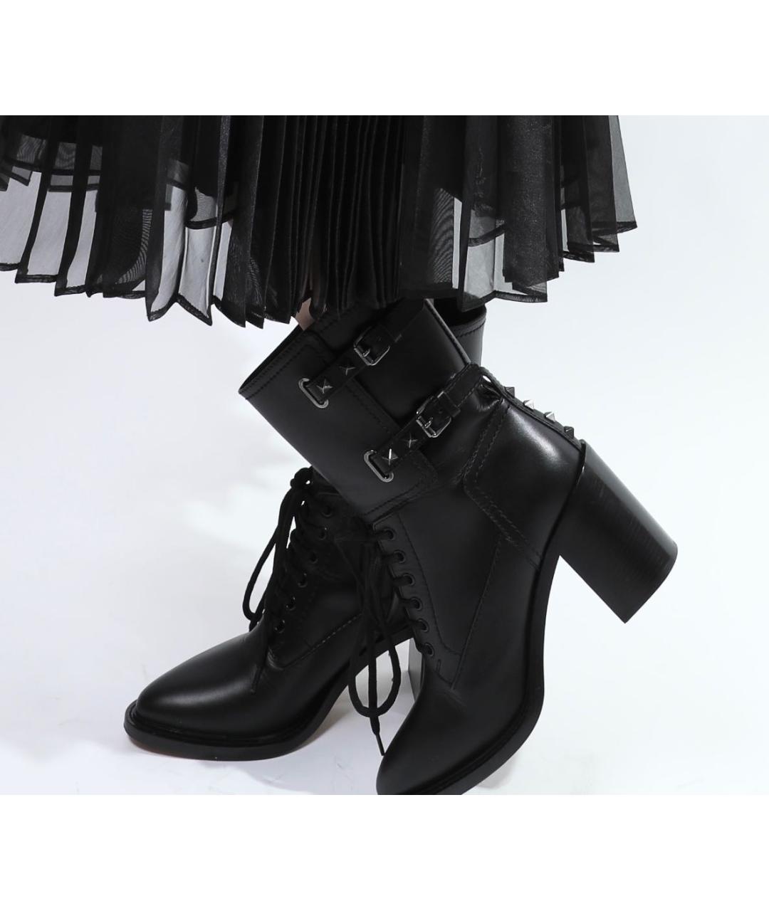 VALENTINO Черные кожаные полусапоги, фото 2