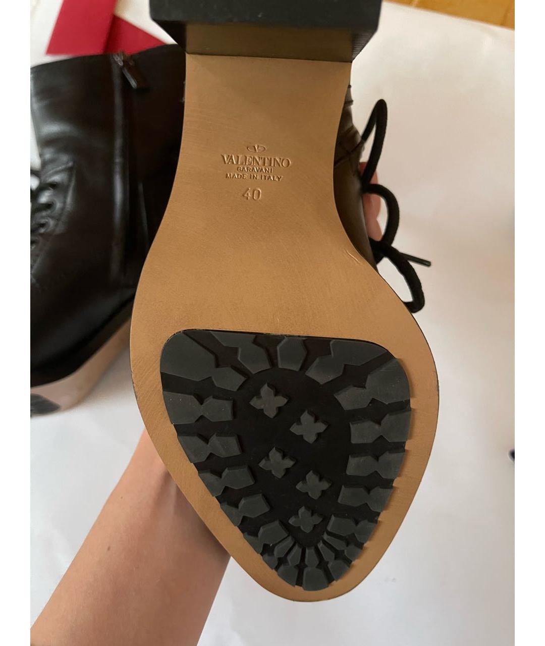VALENTINO Черные кожаные полусапоги, фото 5