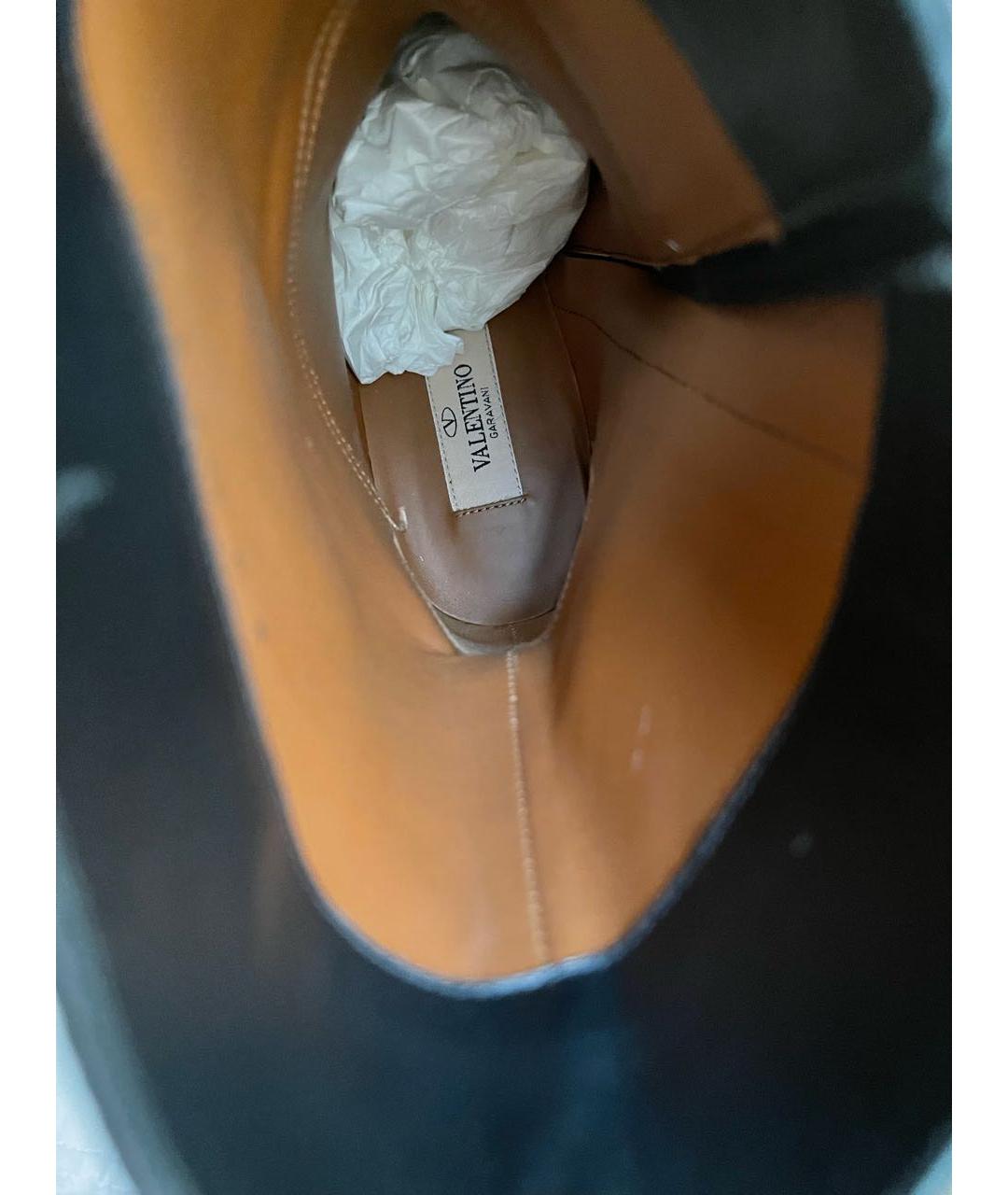 VALENTINO Черные кожаные полусапоги, фото 6