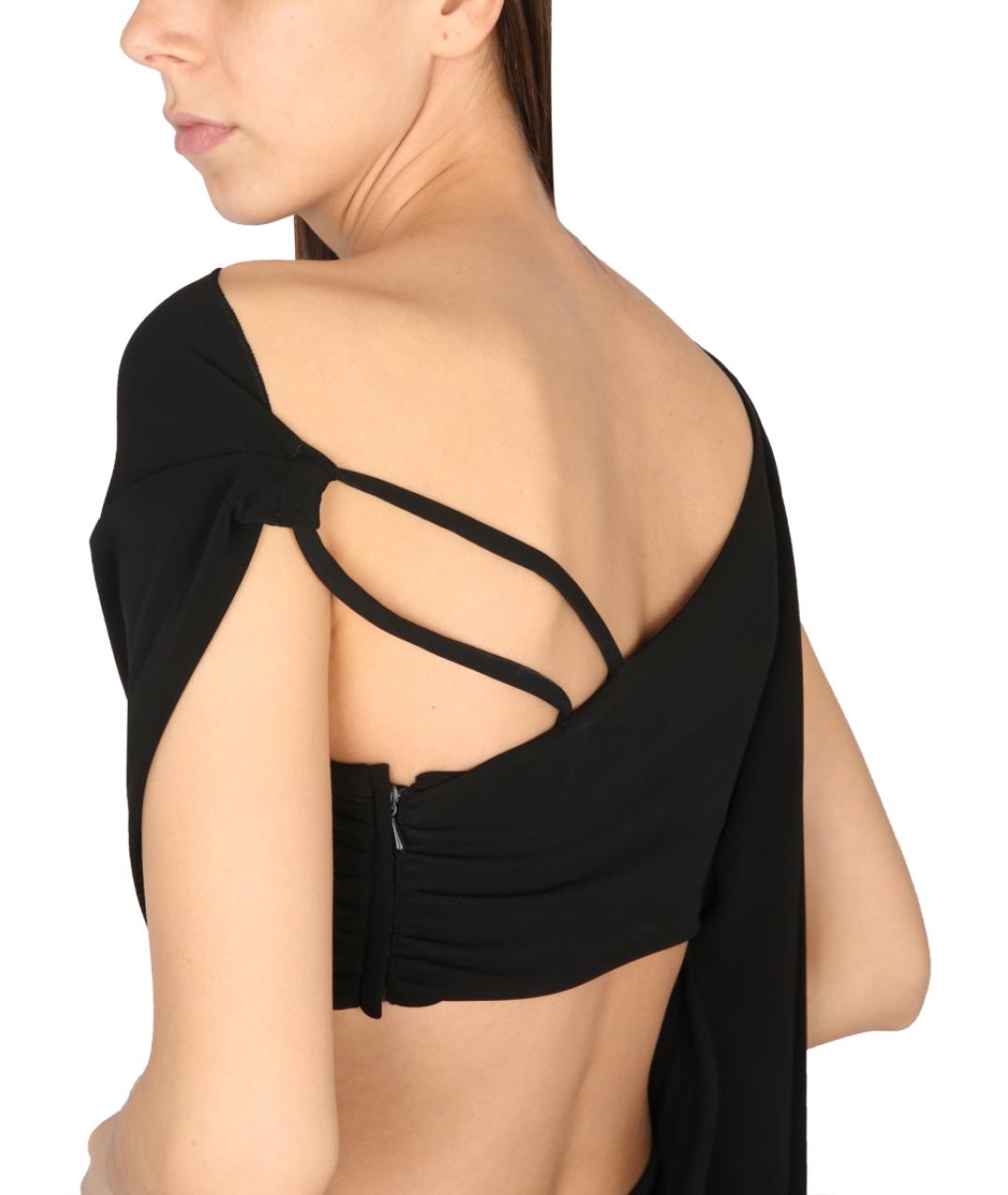 ALBERTA FERRETTI Черное вискозное вечернее платье, фото 5