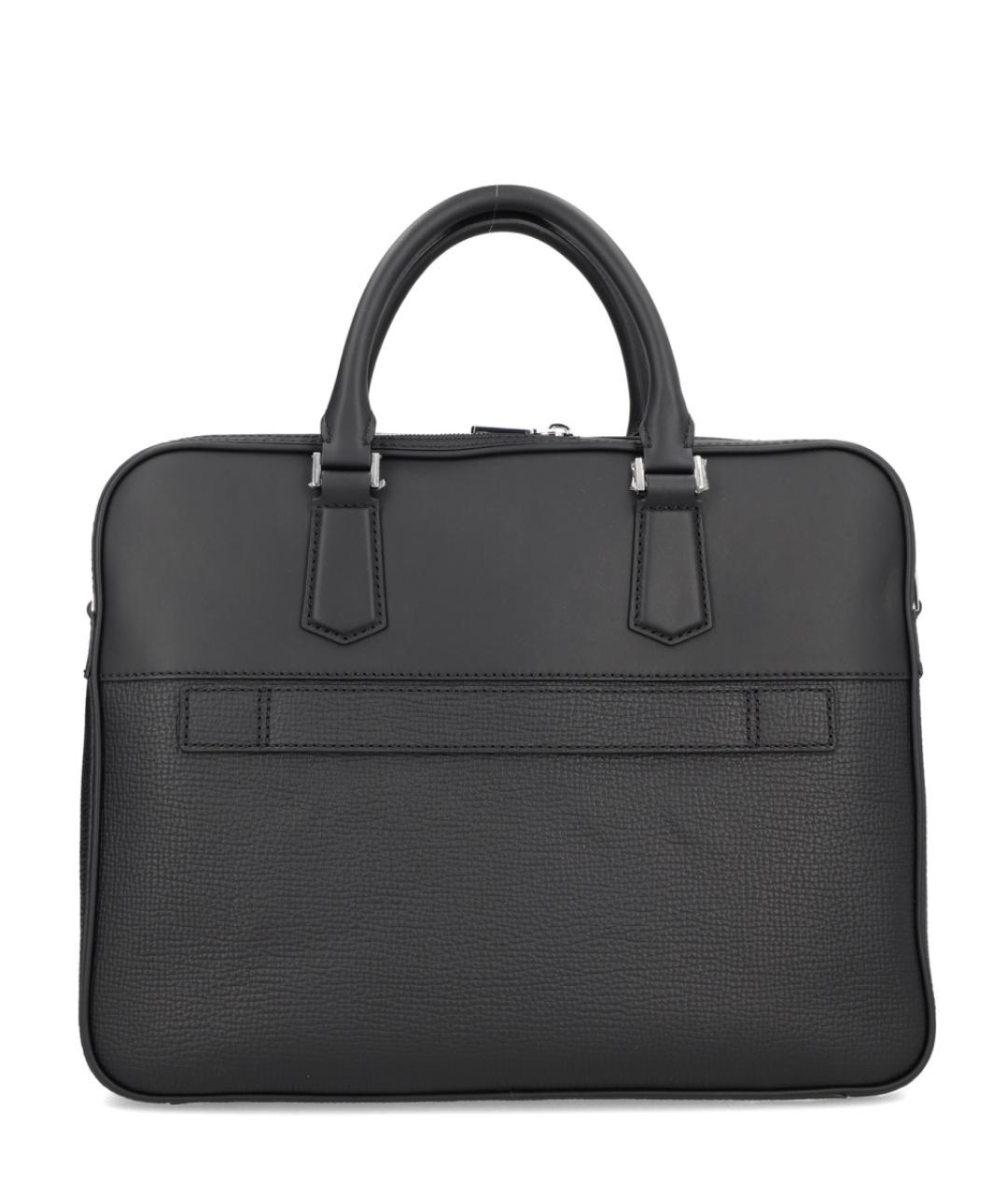HUGO BOSS Черный кожаный портфель, фото 2