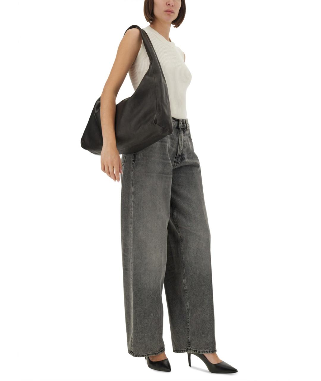 HAIKURE Серые хлопковые джинсы клеш, фото 2