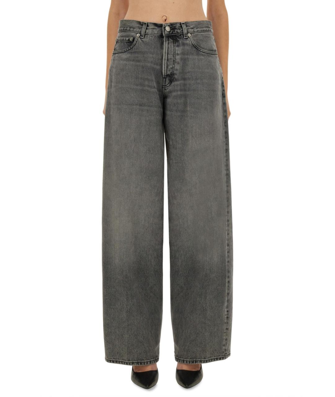 HAIKURE Серые хлопковые джинсы клеш, фото 5