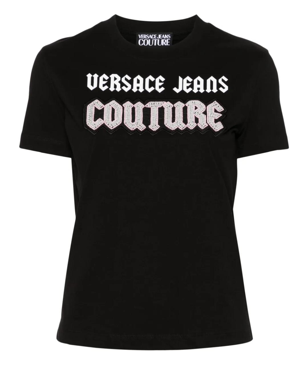 VERSACE JEANS COUTURE Черная хлопковая футболка, фото 1