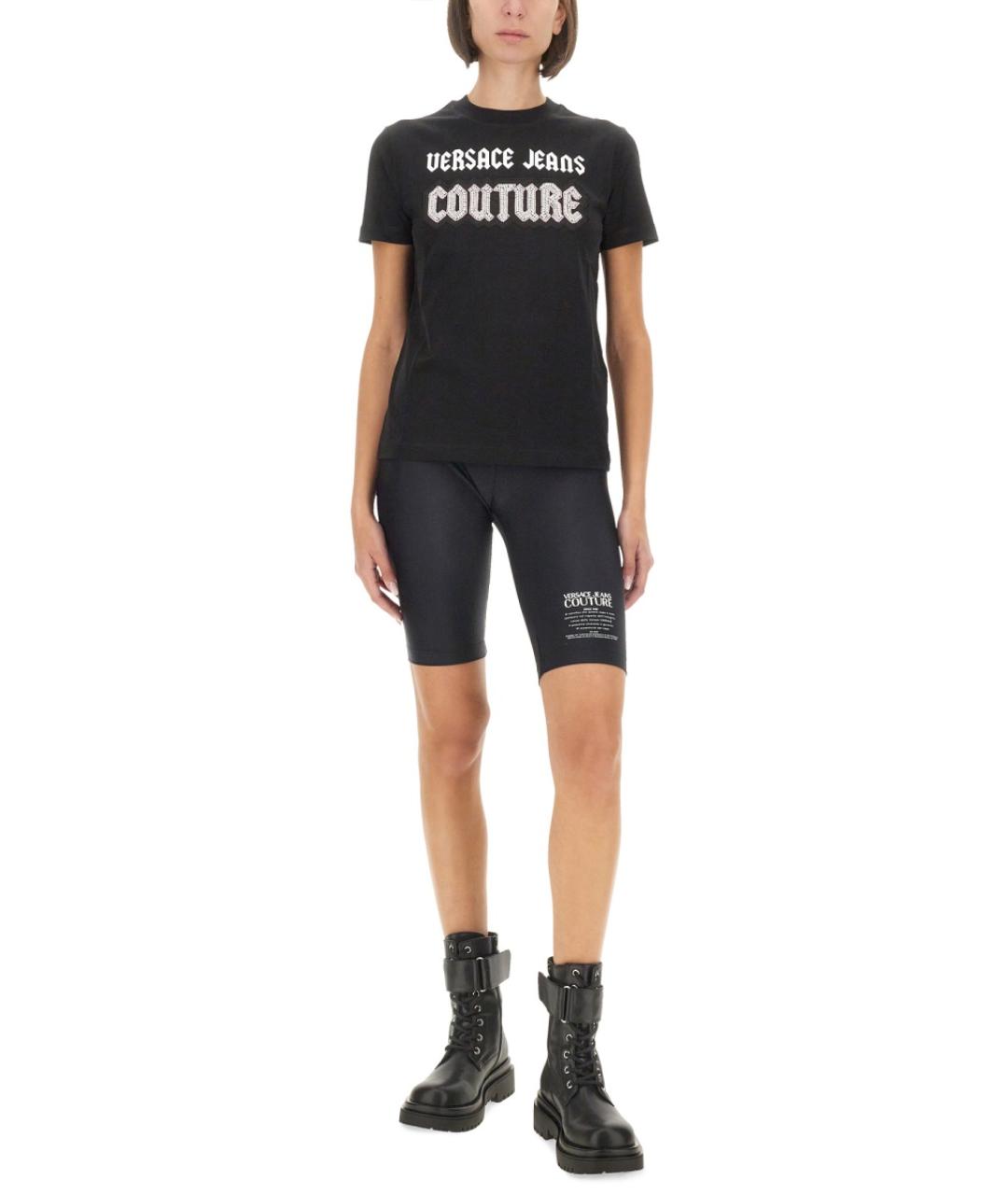 VERSACE JEANS COUTURE Черная хлопковая футболка, фото 3