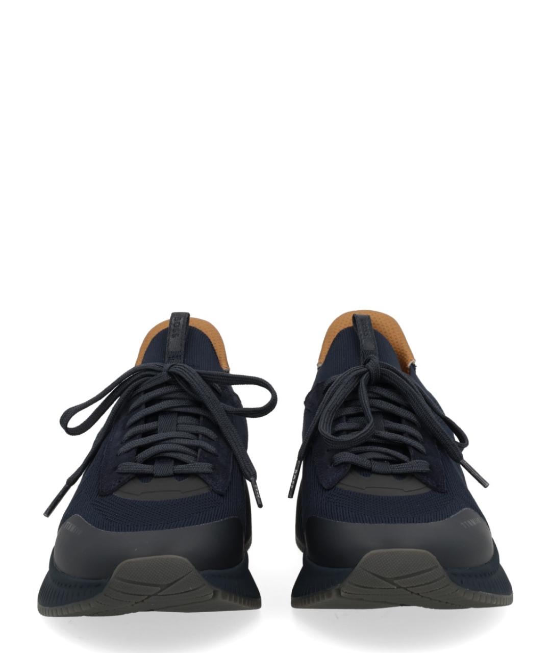 HUGO BOSS Черные кожаные низкие кроссовки / кеды, фото 3