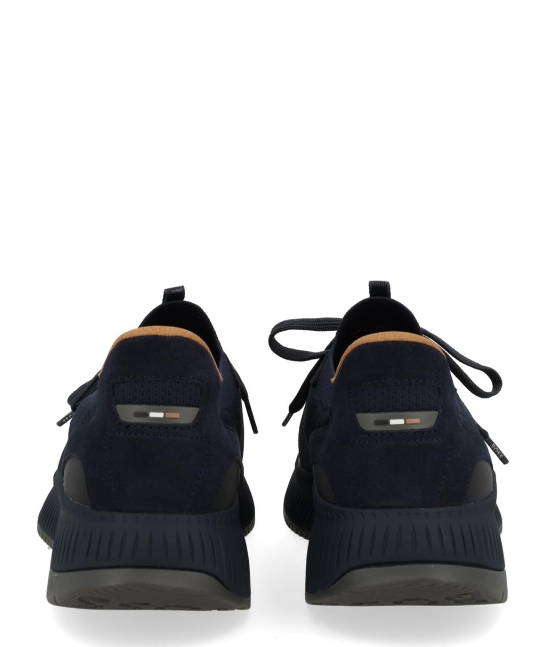 HUGO BOSS Черные кожаные низкие кроссовки / кеды, фото 4