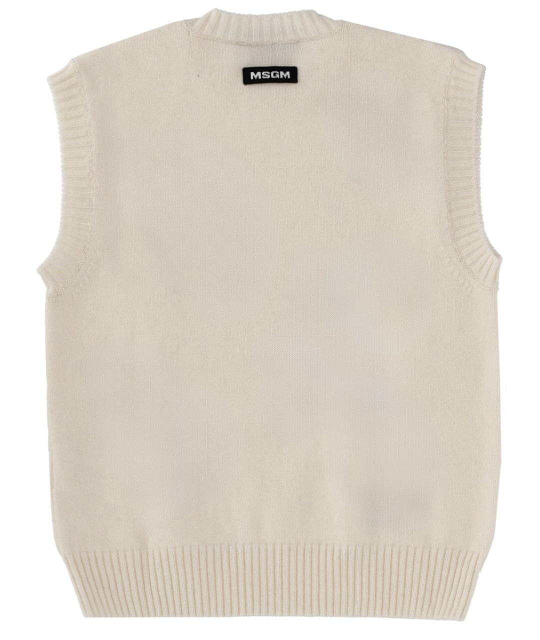 MSGM Белая шерстяная жилетка, фото 2