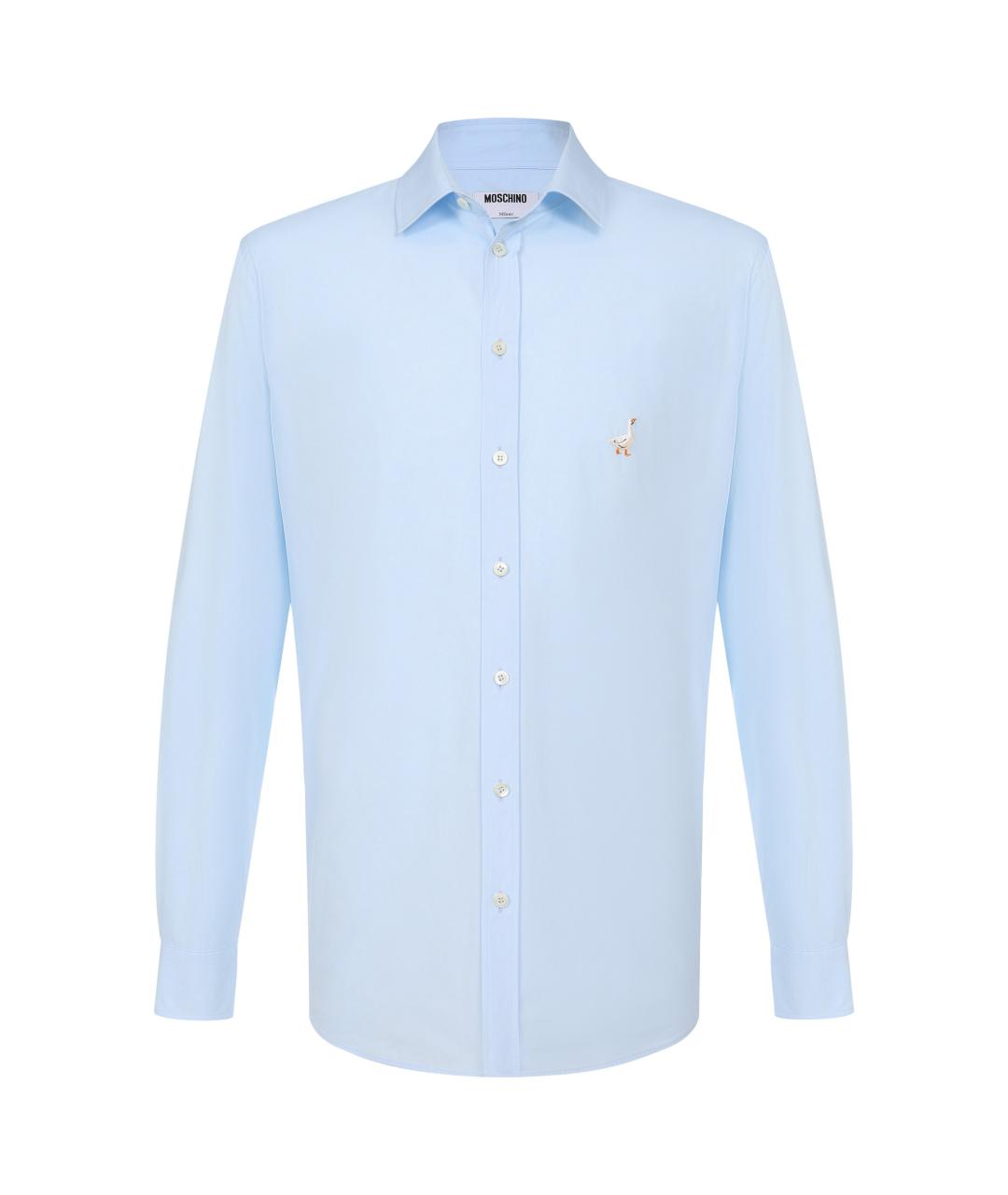 MOSCHINO Синяя хлопковая кэжуал рубашка, фото 1