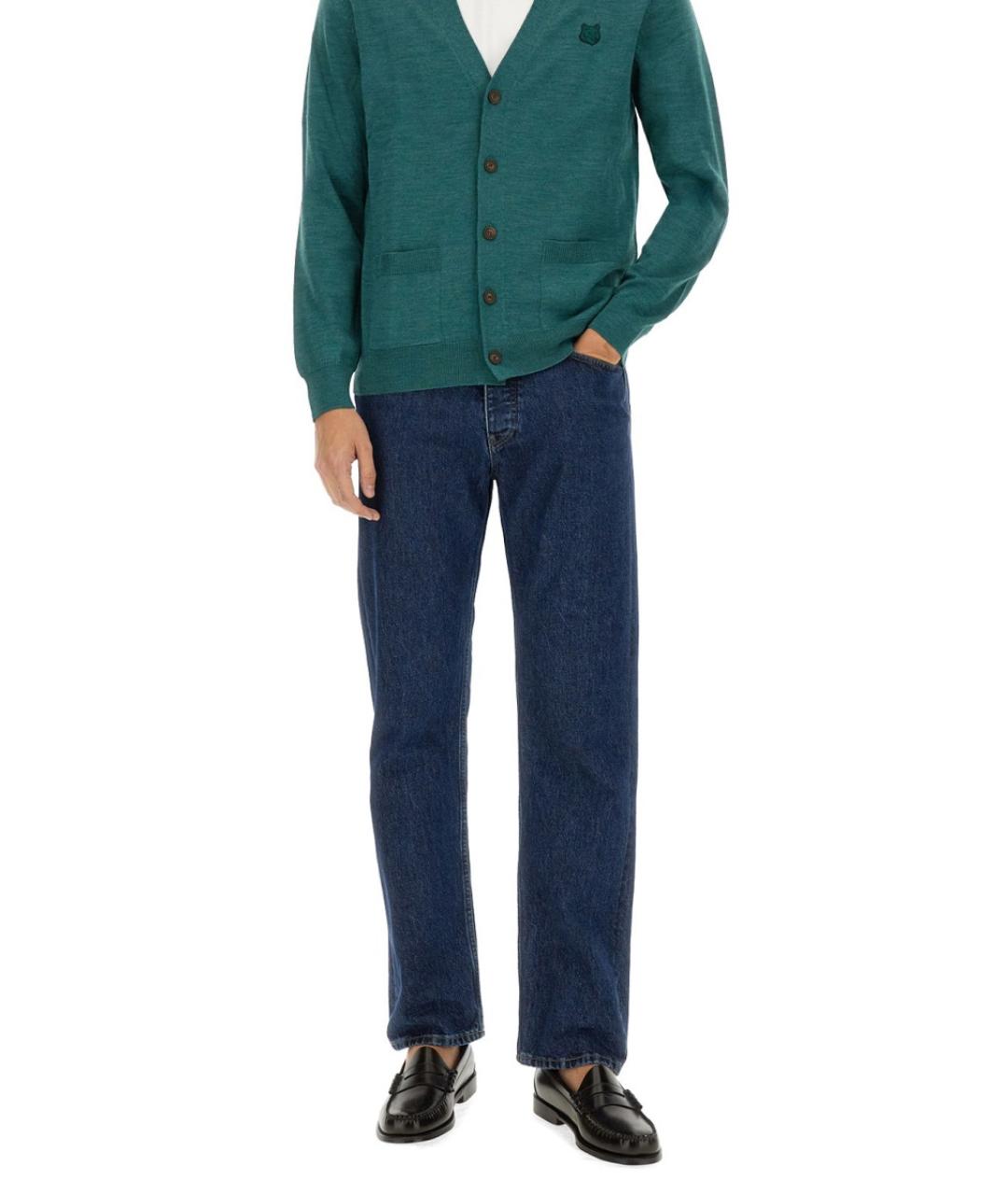 MAISON KITSUNE Зеленый шерстяной кардиган, фото 3