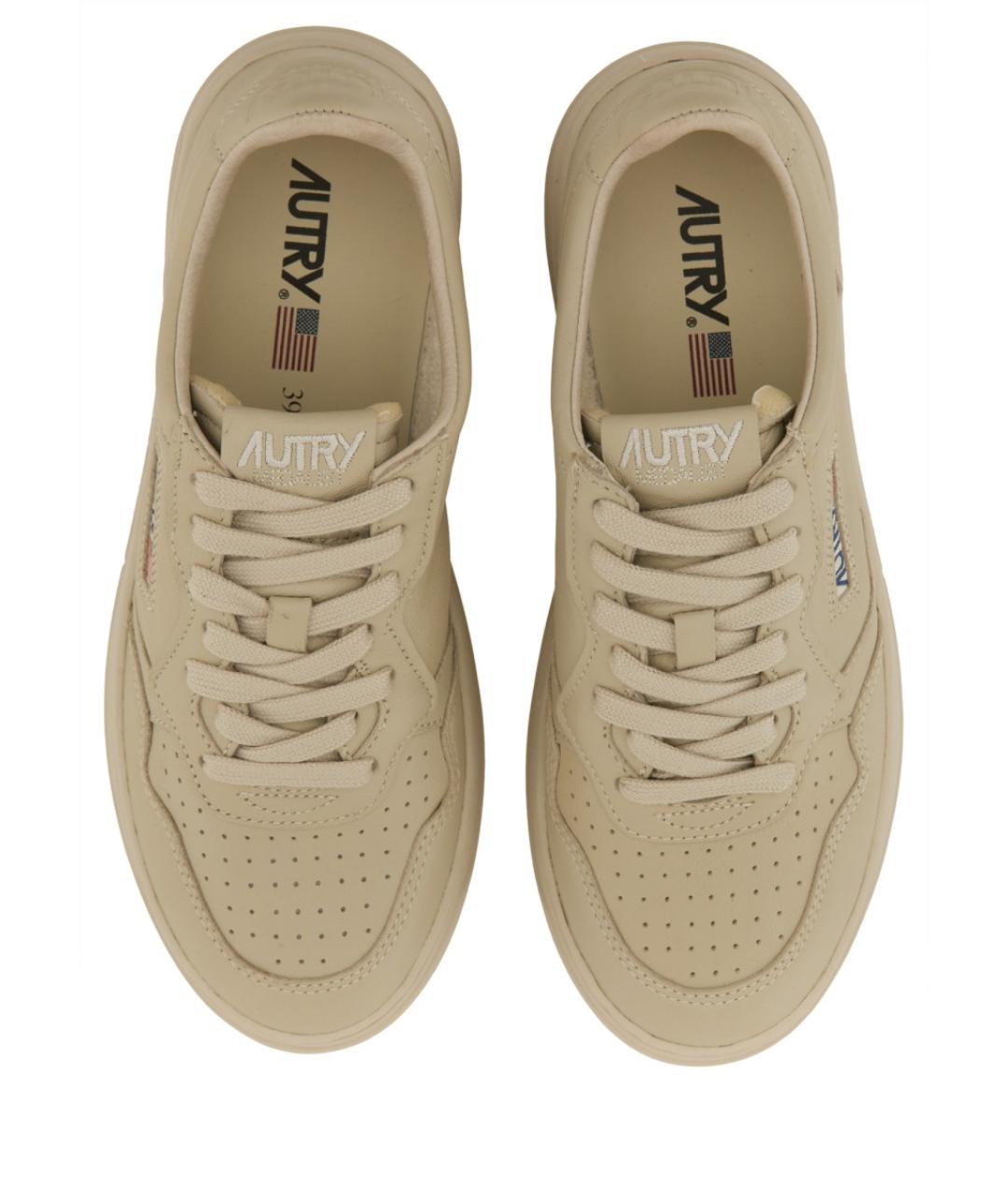 AUTRY Бежевые кожаные кроссовки, фото 2