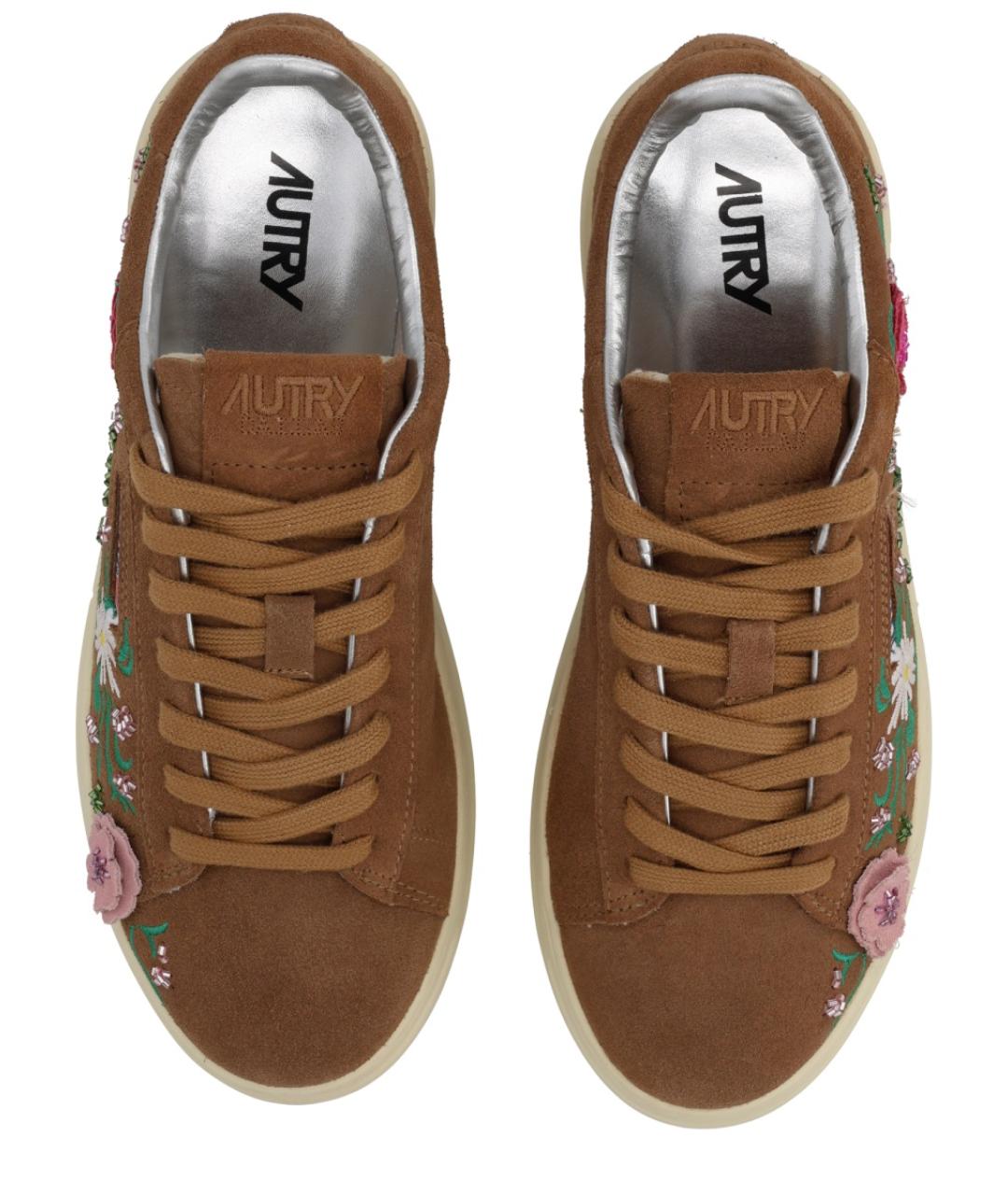 AUTRY Коричневые кожаные кроссовки, фото 5